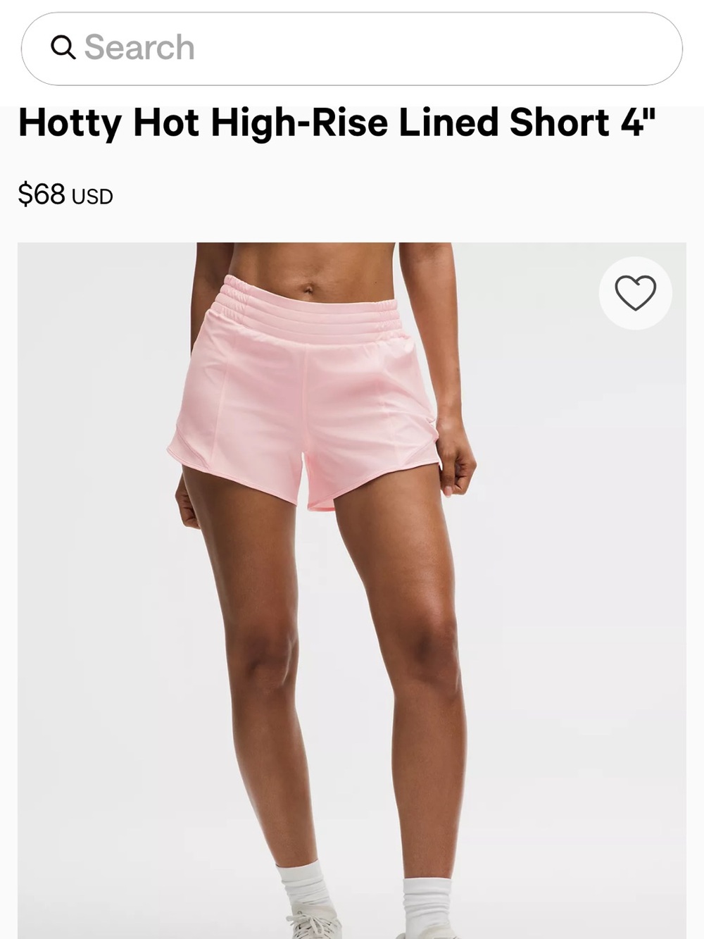 Lululemon High-Rise Lined Short 4" - Pink